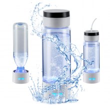 VEVOR hidrogén vizes palack generátor, 380 ml / 13,4 oz kapacitású hordozható hidrogén vízkészítő, SPE technológiájú hidrogénben gazdag víz ionizáló gép orr inhalációs csővel és öntisztítóval