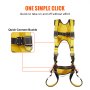 VEVOR Safety Harness Full Body Harness with Padding & Quick Connect Buckles (M)