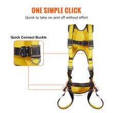 VEVOR Safety Harness Full Body Harness with Padding & Quick Connect Buckles (M)
