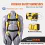 VEVOR Safety Harness Full Body Harness with Padding & Quick Connect Buckles (S)