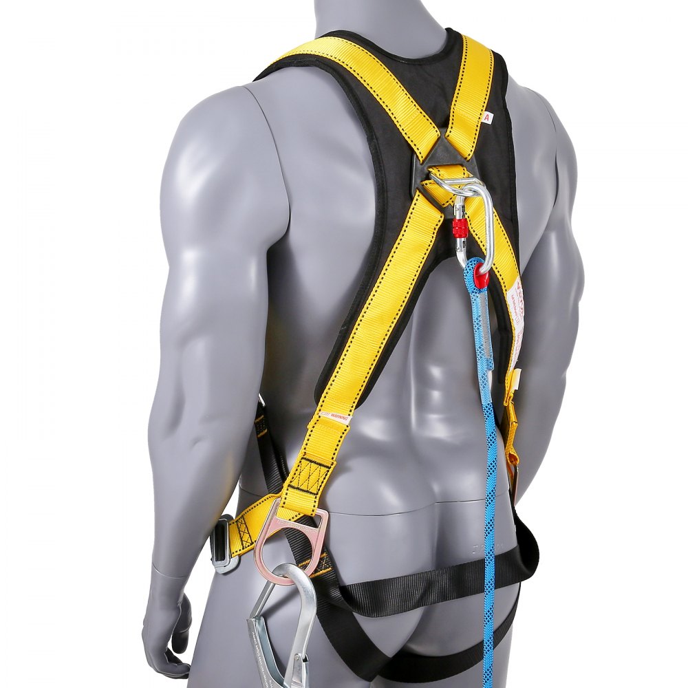 VEVOR Safety Harness Universal Full Body Harness with Padding & A Lanyard 340 lb