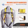 VEVOR Safety Harness Universal Full Body Harness with Padding & A Lanyard 340 lb