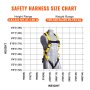 VEVOR Safety Harness, Full Body Harness, Safety Harness Fall Protection with Added Padding on Shoulder Back, and Side Rings and Dorsal D-Rings and a Lanyard, ANSI/ASSE Z359.11, 340 lbs Max Weight