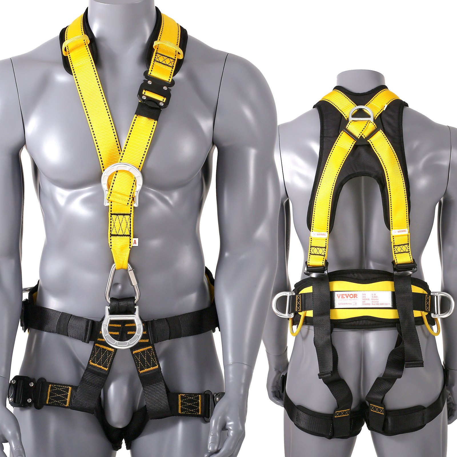 VEVOR Safety Harness Universal Full Body Harness with Padding 340 lb Detachable