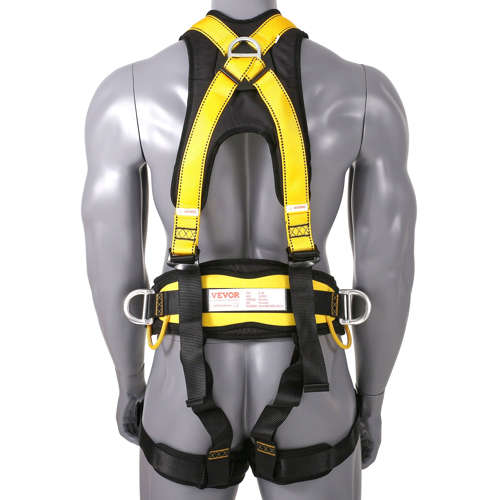 VEVOR Safety Harness Universal Full Body Harness with Padding 340 lb Detachable