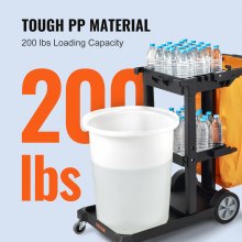 VEVOR Janitorial Trolley Cleaning Cart with PVC Bag for Housekeeping Office