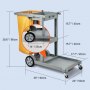 VEVOR Janitorial Trolley Cleaning Cart with PVC Bag for Housekeeping Office