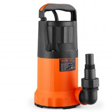 VEVOR Submersible Water Pump 1 HP 4300 GPH 33 ft Head Utility Sump Pump, Portable Water Removal, Thermoplastic Material, for Swimming Pool Draining Garden Ponds Hot Tubs Basements, IPX8 Waterproof