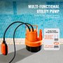 VEVOR Submersible Utility Pump Sump Pump 320W 1585 GPH 23 ft Head Water Pump