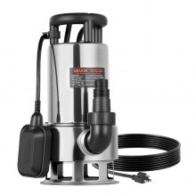 VEVOR 1 HP Submersible Sump Pump Sewage Pump 5500 GPH 30 ft Stainless Steel
