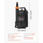 VEVOR 690W Submersible Sump Pump, 17500 L/H, PP-GF20 Submersible Sewage Dirty Clean Water Pump with Automatic Float Switch, Long Cord, 9M Max Lift, for Pools, Garden, Pond, Flooded Areas