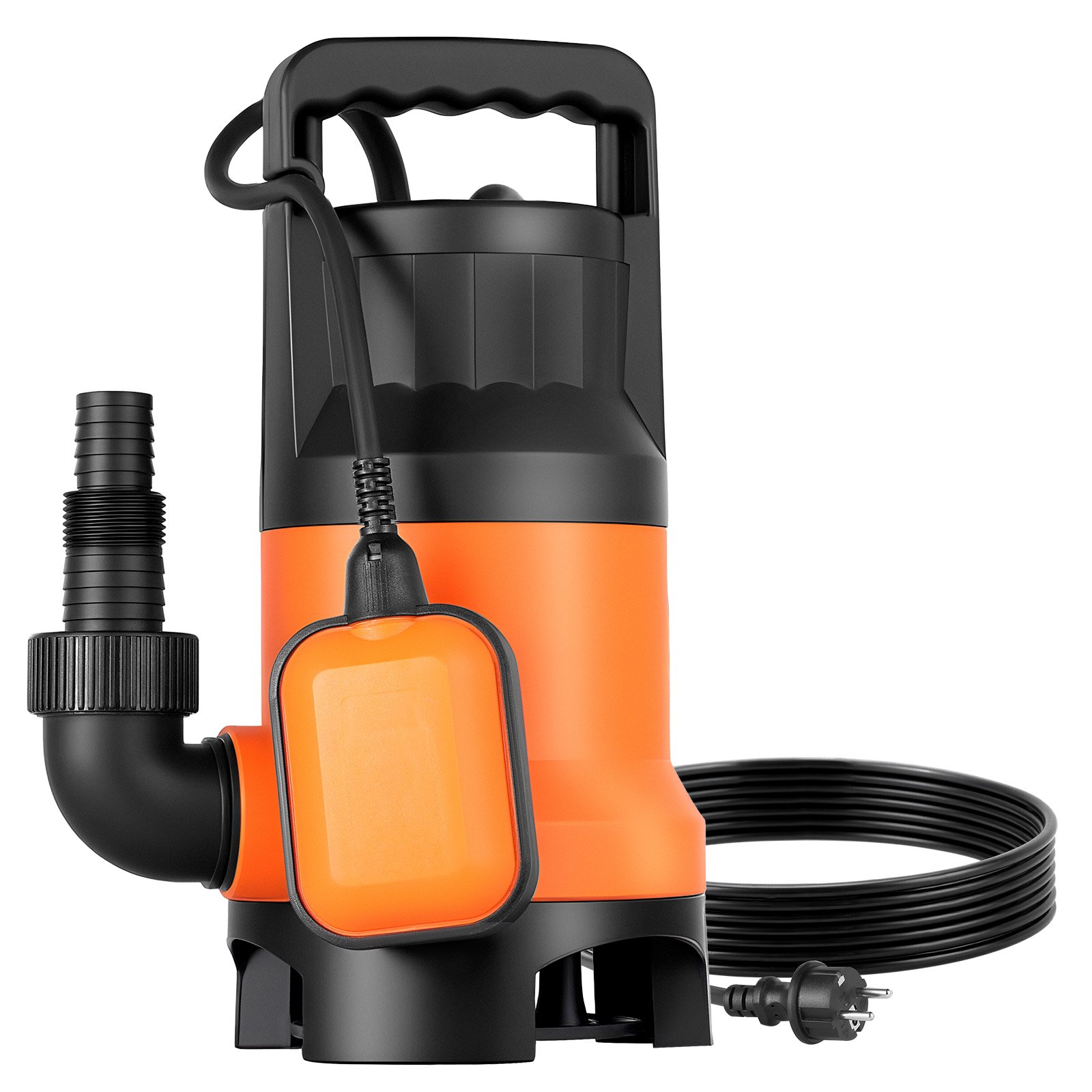 VEVOR 650W Submersible Sump Pump, 15000 L/H, PP-GF20 Submersible Sewage Dirty Clean Water Pump with Automatic Float Switch, Long Cord, 8M Max Lift, for Pools, Garden, Pond, Flooded Areas