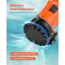 VEVOR 1/2 HP Submersible Trash Pump Sump Sewage Pump 2000 GPH 39 ft Cast Iron