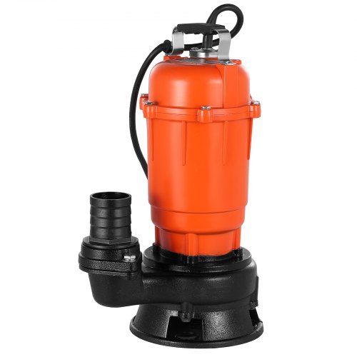 VEVOR 1/2 HP Submersible Trash Pump – 2000 GPH, Cast Iron Sump Sewage Pump With 2” Discharge, 39ft Max Lift, For Pools, Gardens, Basements & Flooded Areas