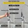 VEVOR commercial faucet with high-pressure spray, ergonomic design, heatproof handle, and dual modes.