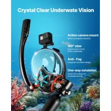 VEVOR 0.5L Scuba Tank 32.81ft Diving Depth Refillable Snorkel Air Tank with Pump