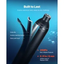 VEVOR 0.5L Scuba Tank 32.81 ft Diving Depth Portable Diving Tank with Pump