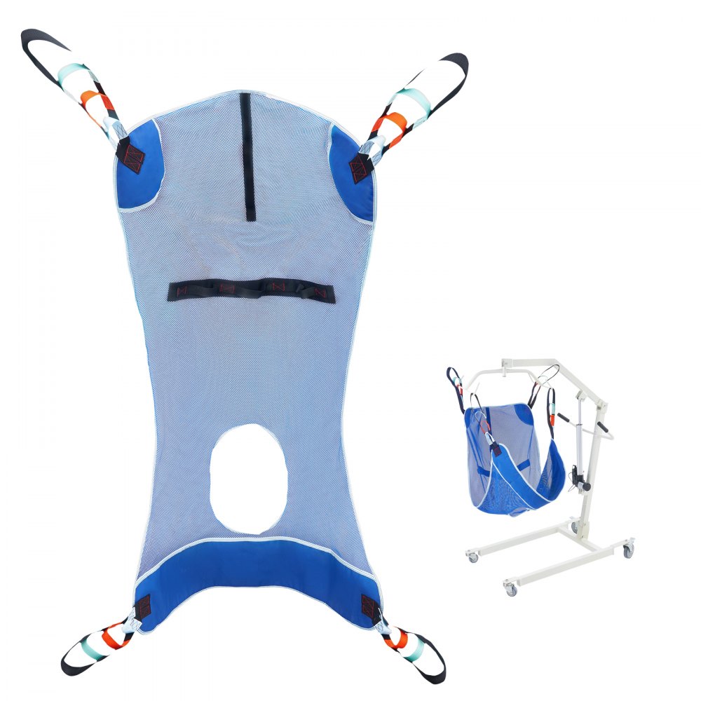 VEVOR Full Body Patient Lift Sling with Commode Opening Medical Aid Sling L-Size