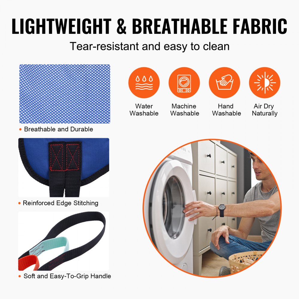 VEVOR Full Body Patient Lift Sling with Commode Opening, Patient Lift Medical Sling for Safe Bathing & Toileting, Polyester Patient Aid Commode Sling for Elderly, Bariatric Disabled Bedridden, 400LBS