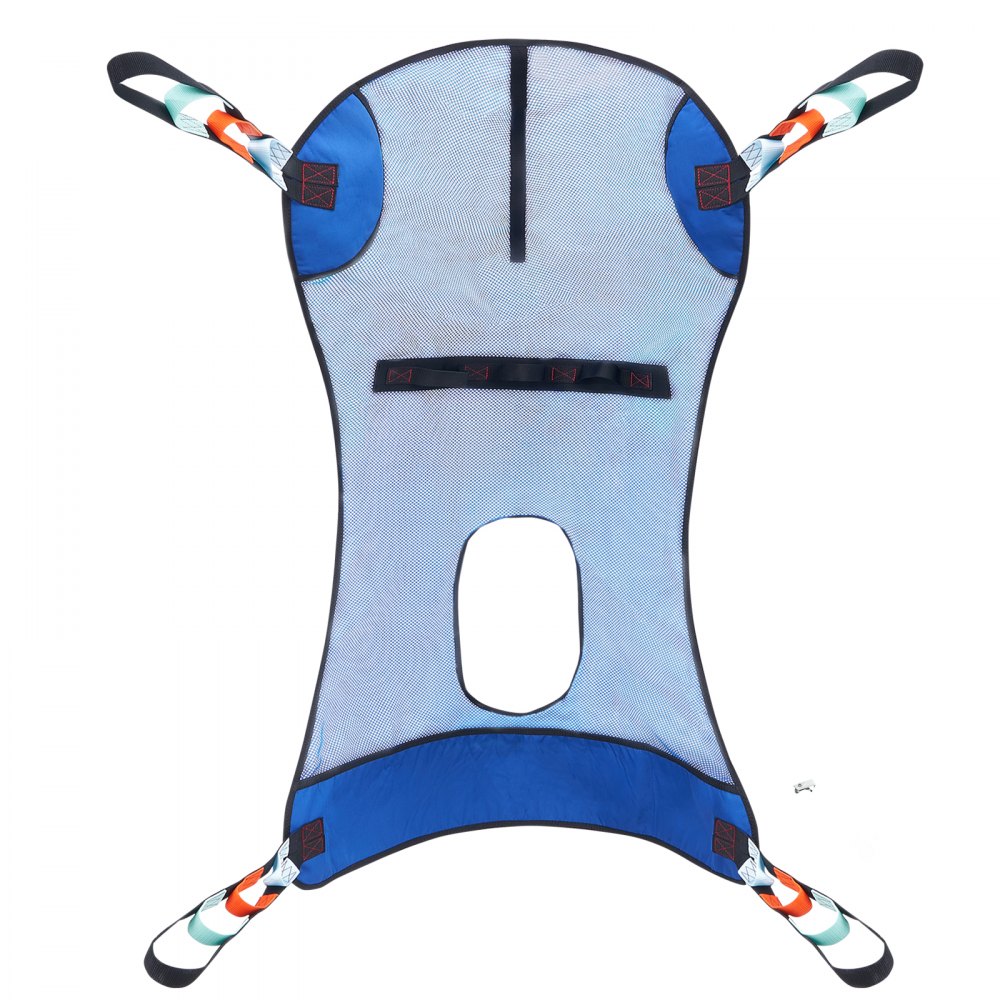 VEVOR Full Body Patient Lift Sling with Commode Opening, Patient Lift Medical Sling for Safe Bathing & Toileting, Polyester Patient Aid Commode Sling for Elderly, Bariatric Disabled Bedridden, 400LBS