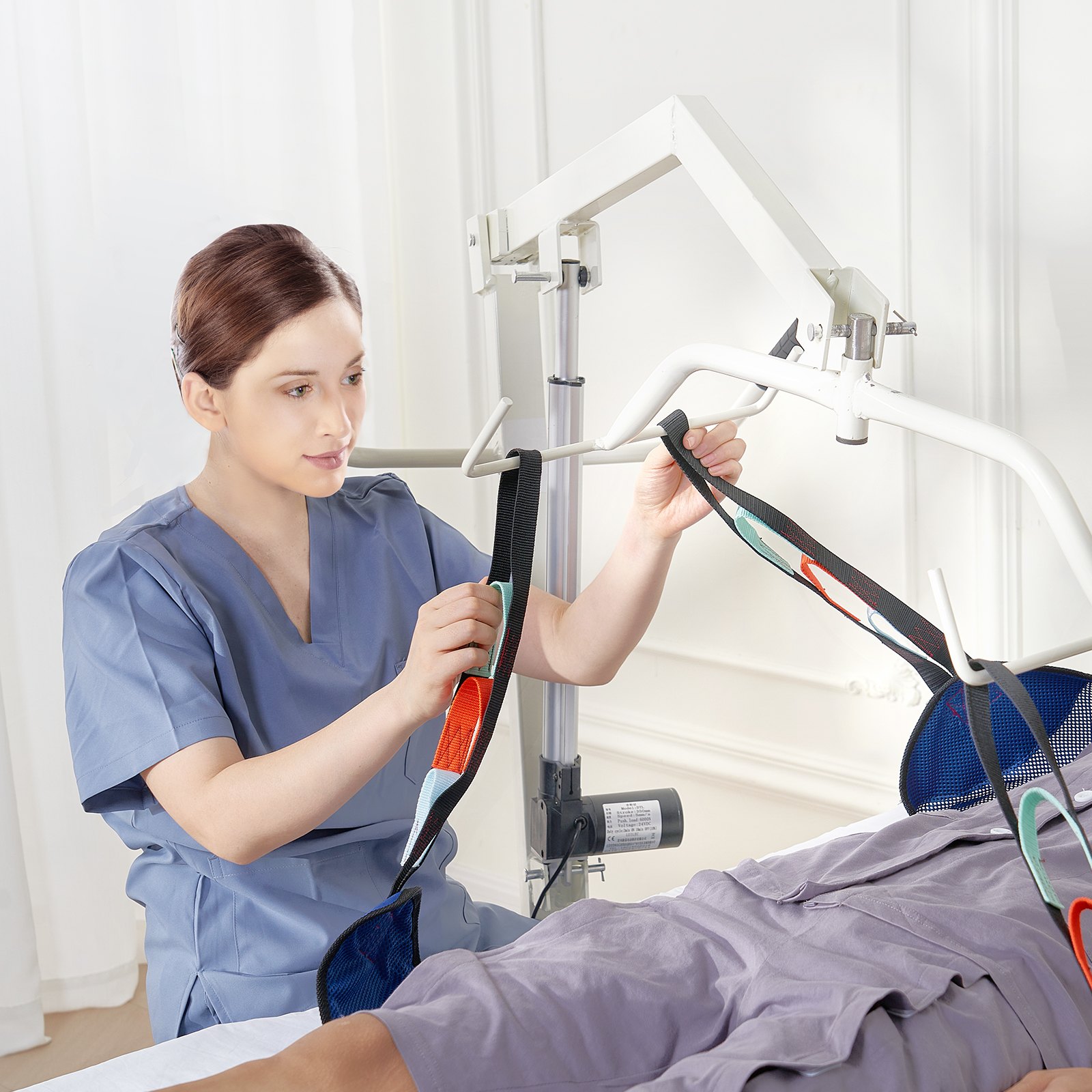 VEVOR Full Body Patient Lift Sling with Commode Opening, Patient Lift Medical Sling for Safe Bathing & Toileting, Polyester Patient Aid Commode Sling for Elderly, Bariatric Disabled Bedridden, 400LBS