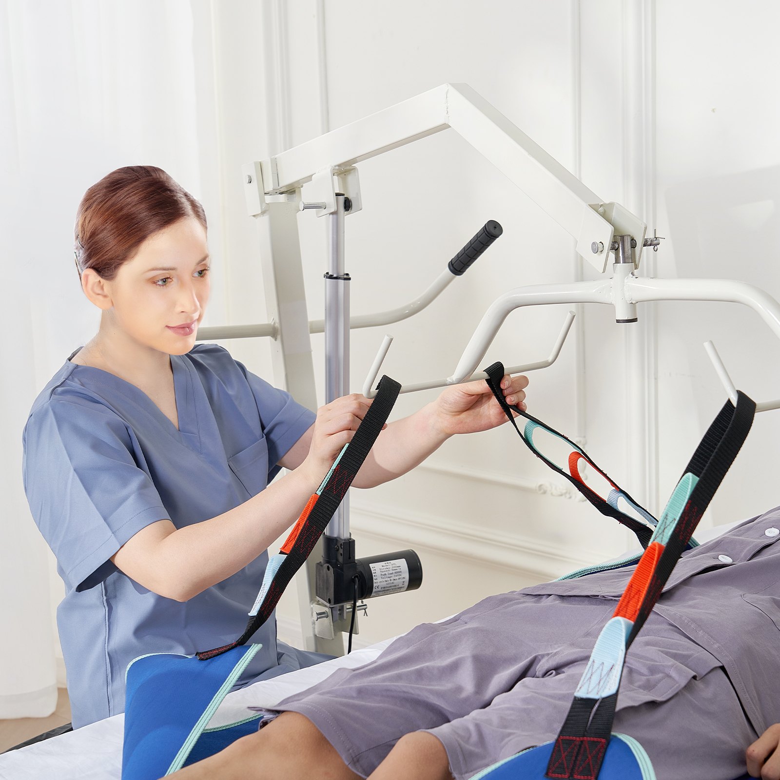 VEVOR Universal Full Body Patient Lift Sling - Large, Patient Lift Medical Sling for Easy Transfer and Bathing, Polyester Patient Aid Transfer Sling for Elderly, Disabled, Bedridden, 600LBS Capacity