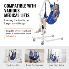 VEVOR Universal Full Body Patient Lift Sling Medium Transfer Sling 500LB Loads,132 x 110 CM