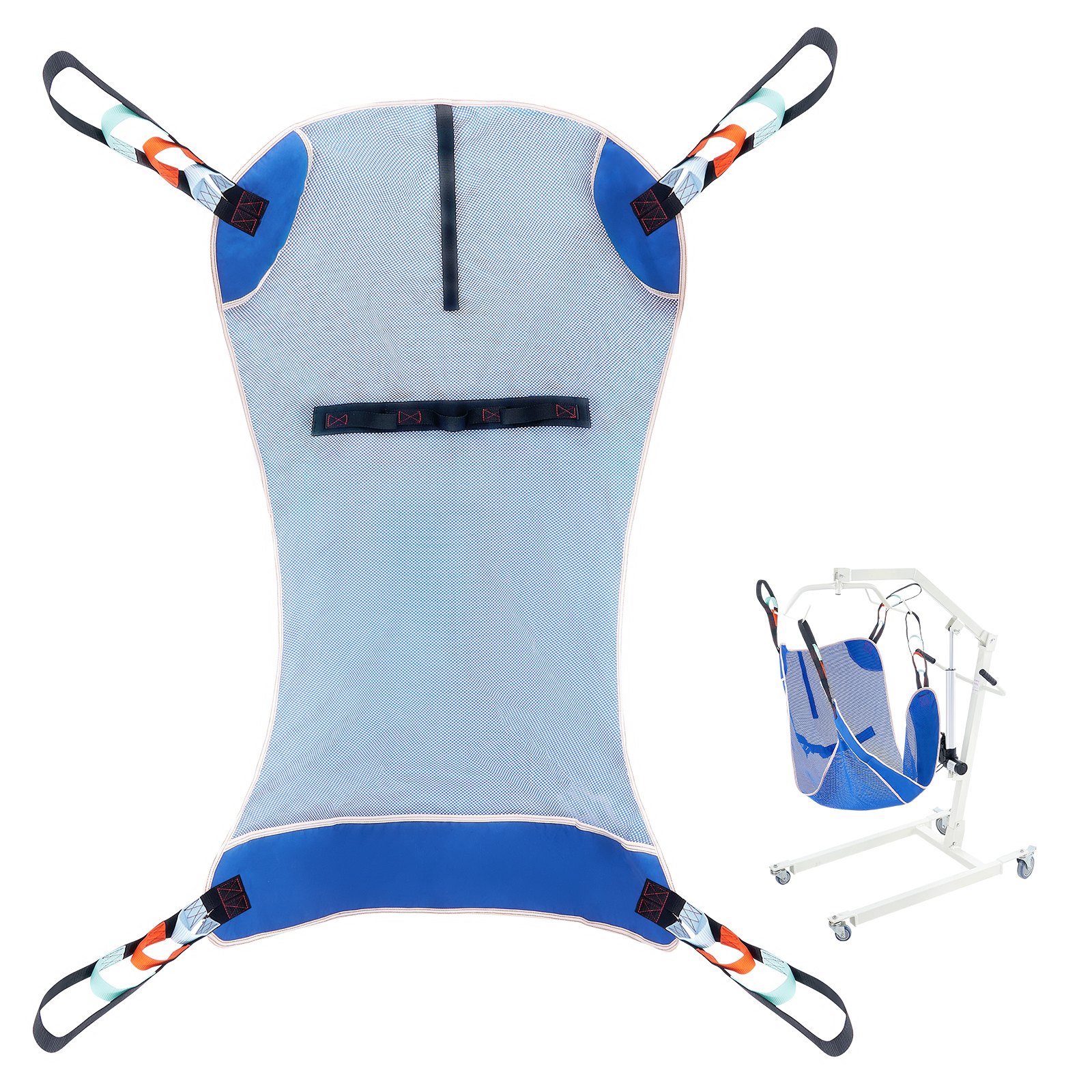 VEVOR Universal Full Body Patient Lift Sling - Medium, Patient Lift Medical Sling for Easy Transfer and Bathing, Polyester Patient Aid Transfer Sling for Elderly, Disabled, Bedridden, 500LBS Capacity