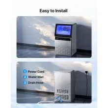 Commercial Ice Maker 130Lbs/24H Ice Machine 33Lbs Storage Bar Restaurant