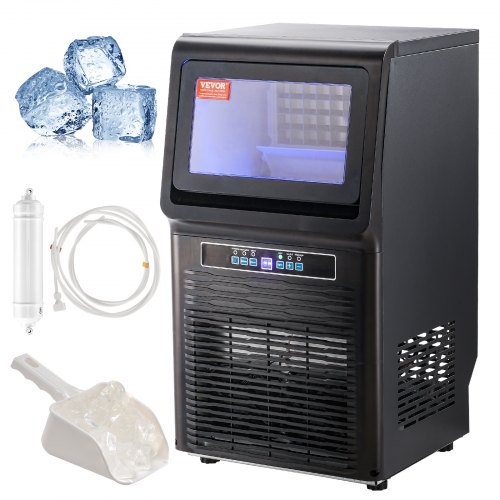 VEVOR Commercial Ice Maker, 70lbs/24H, Ice Maker Machine, 36 Ice Cubes in 12-15 Minutes, Freestanding Cabinet Ice Maker with 12lbs Storage Capacity LED Digital Display, for Bar Home Office Restaurant