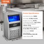 VEVOR Commercial Ice Maker Ανεξάρτητη Μηχανή Ντουλάπας 80lbs/24H 40 Ice Cubes