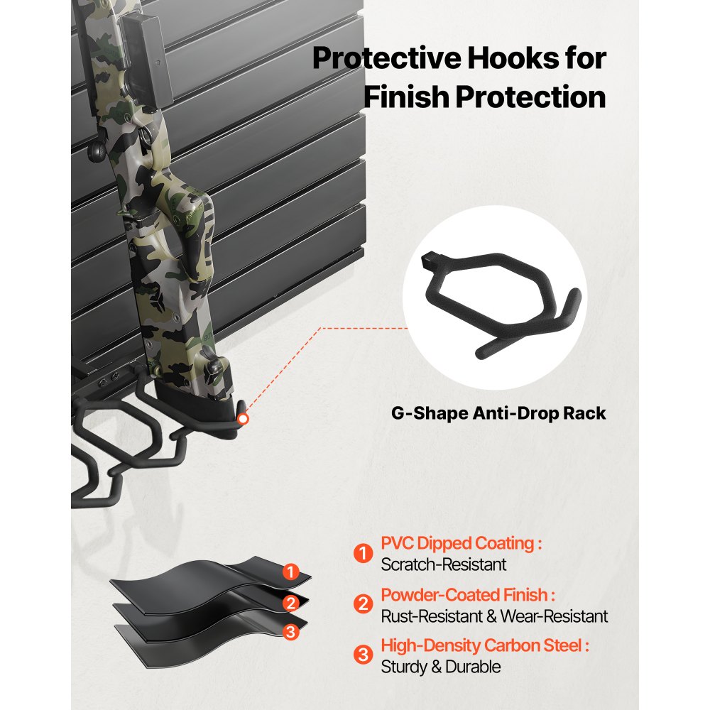 VEVOR Gun Rack, Wall Mount, Heavy-Duty Steel Tactical Rifle Carbine Shotgun Handgun Storage Rack, Securely Holds up to 6 Rifles and 6 Pistols, Modular Firearms Gun Wall Gear Accessories Organizer