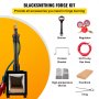 VEVOR Propane Knife Forge, Blacksmithing Forge with Dual Burners, Portable Propane Forge with Single Durable Door, Large Capacity Farrier Forge, Square Propane Burner Forge for Knife and Tool Making