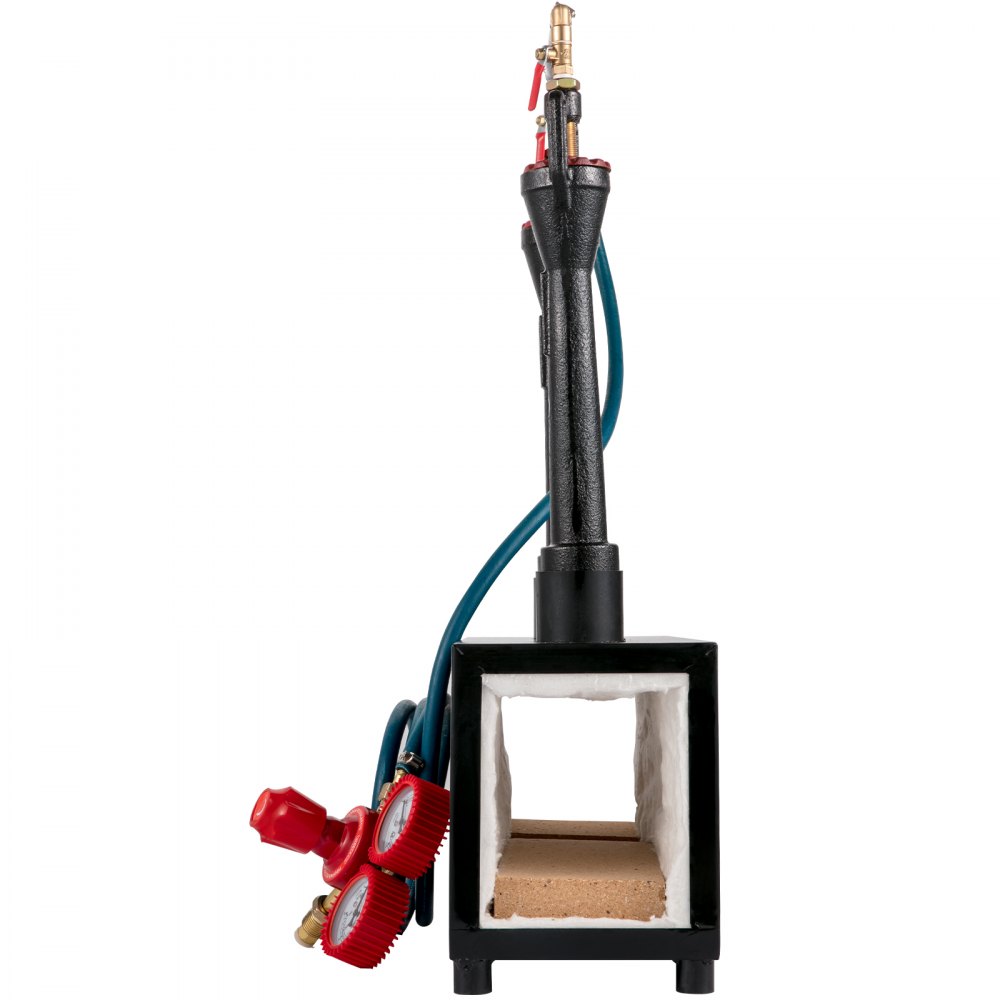 VEVOR Propane Knife Forge, Blacksmithing Forge with Dual Burners, Portable Propane Forge with an Open Structure, Large Capacity Farrier Forge, Square Propane Burner Forge for Knife and Tool Making