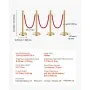 VEVOR Stanchion Post, 8 Pcs Crowd Control Barrier Set with 6 Red Velvet Ropes, 5 ft Stainless Steel Gold Stanchion Post Queue with Sand Injection Hollow Base for Theater, Party, Wedding, Exhibition