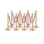 VEVOR Stanchion Post, 8 Pcs Crowd Control Barrier Set with 6 Red Velvet Ropes, 5 ft Stainless Steel Gold Stanchion Post Queue with Sand Injection Hollow Base for Theater, Party, Wedding, Exhibition