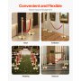 VEVOR 4 Pcs Gold Stanchion Post 2 Red Velvet Ropes Sand Injection Hollow Base