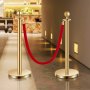 VEVOR Stanchion Post, 4 Pcs Crowd Control Barrier Set with 2 Red Velvet Ropes, 5 ft Stainless Steel Gold Stanchion Post Queue with Sand Injection Hollow Base for Theater, Party, Wedding, Exhibition