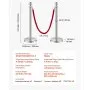 VEVOR Stanchion Post, 8 Pcs Crowd Control Barrier Set with 4 Red Velvet Ropes, 5 ft Stainless Steel Silver Stanchion Post Queue with Sand Injection Hollow Base for Theater, Party, Wedding, Exhibition