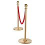 VEVOR Stanchion Post with Velvet Rope, 6-Pack Crowd Control Stanchion with 4PCS 1.5 m Red Velvet Ropes, Stainless Steel Queue Barrier Line Divider with Fillable Base & Ball Top for Wedding Museum Party