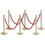 VEVOR Stanchion Post with Velvet Rope, 6-Pack Crowd Control Stanchion with 4PCS 5FT Red Velvet Ropes, Stainless Steel Queue Barrier Line Divider with Fillable Base & Ball Top for Wedding Museum Party