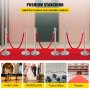 VEVOR 6PCS Red Rope Stanchion Silver Post Crowd Control Queue Line Barrier