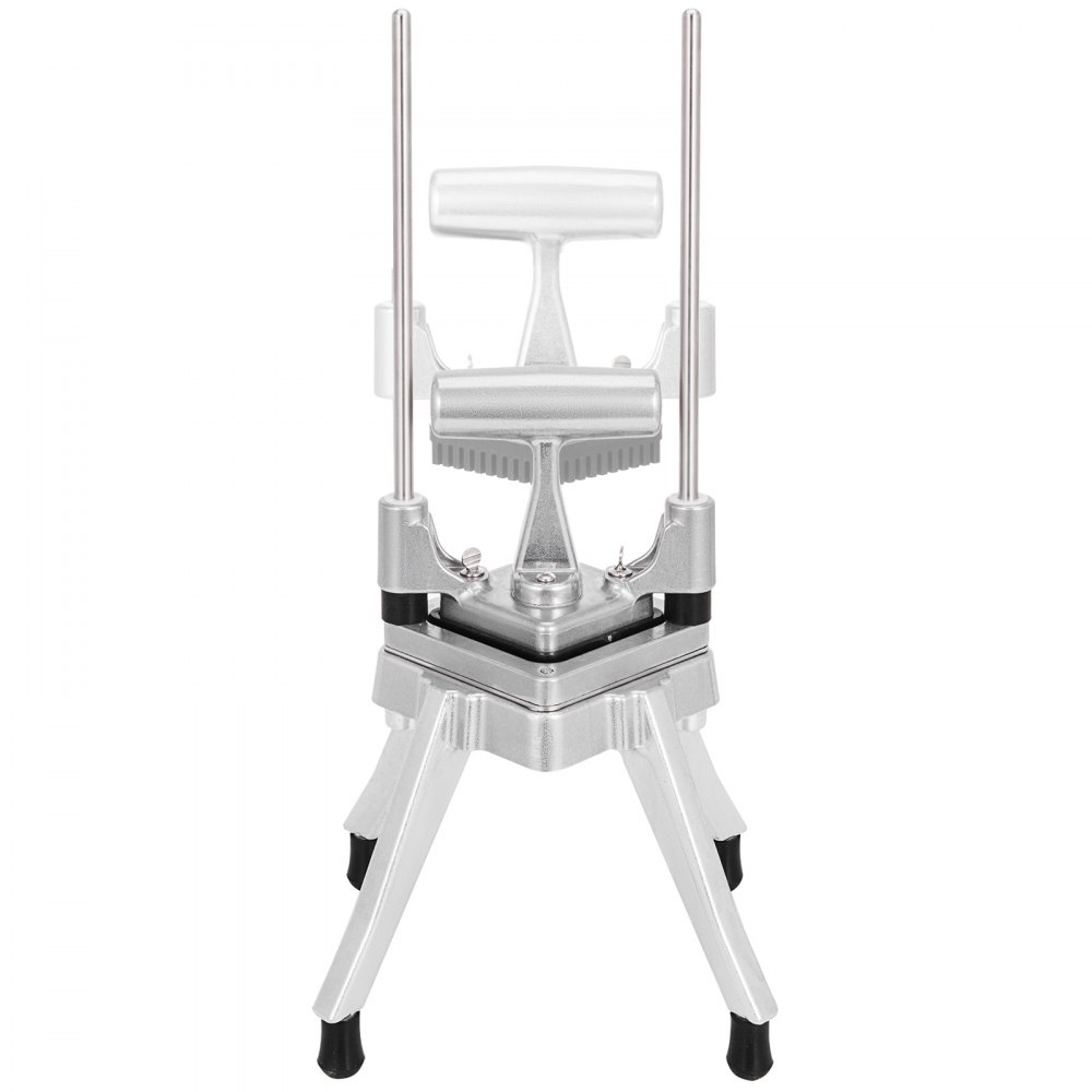VEVOR vegetable chopper with sturdy metal frame and non-slip black-tipped legs.