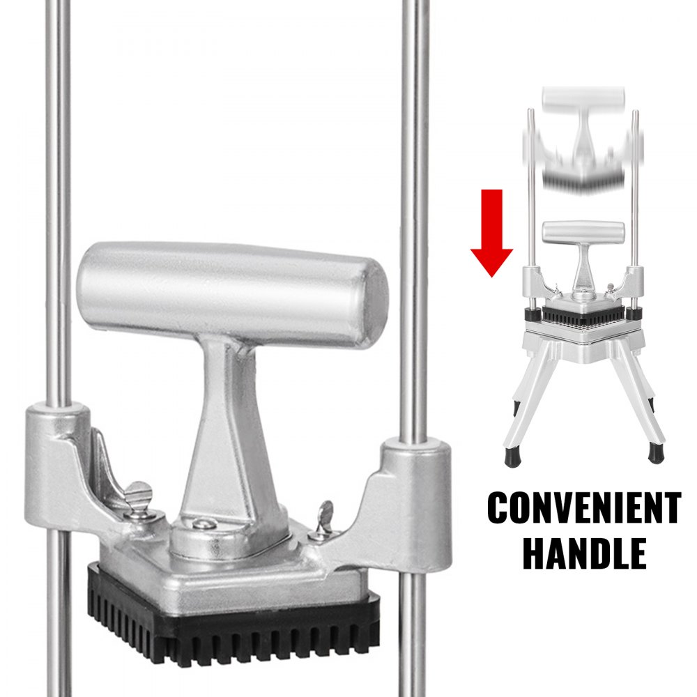 VEVOR Commercial Vegetable Fruit Chopper 1/4" Blade Heavy Duty Professional Food Dicer Kattex French Fry Cutter Onion Slicer Stainless Steel for Tomato Peppers Potato Mushroom