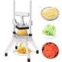 VEVOR vegetable chopper slicing potato into fries with bowls of sliced vegetables.