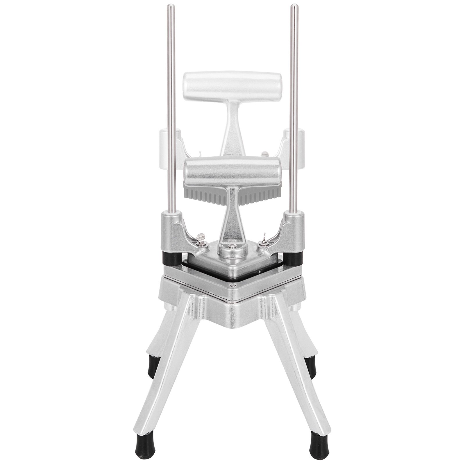 VEVOR vegetable chopper with sturdy metal frame and non-slip black-tipped legs.