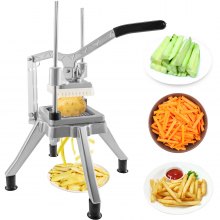NJTFHU French Fry Potato Cutter Machine Electric Cutting Slicer Chipper Automatic Potato Cutter with 3 Sizes of Replaceable Blades Stainless Steel