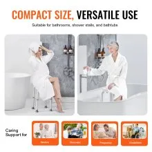 VEVOR Shower Chair for Inside Shower, Adjustable Height Shower Stool, Non-Slip Bench Bathtub Seat Stool for Elderly Disabled Adults Handicap, 300 lbs Capacity