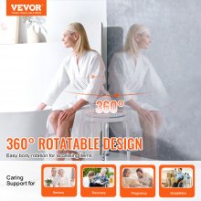 VEVOR dusjstol 360 grader roterende, justerbar høyde dusjkrakksete, badestol for innvendig dusj eller badekar, sklisikre benk Badekarsetekrakk for eldre funksjonshemmede Handikap, 136,1 kg Kapasitet