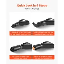 VEVOR Trailer Coupler Lock Fits 2 & 2-5/16-Inch Couplers Heavy Duty Hitch Lock